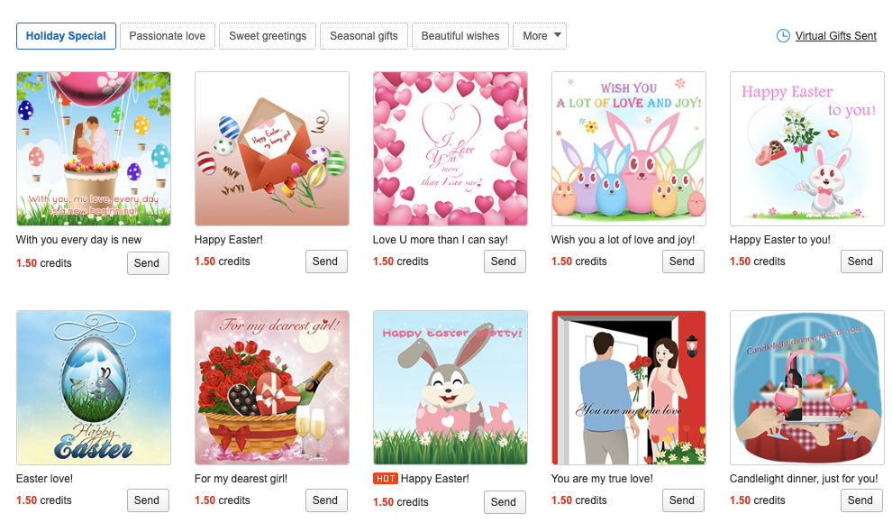 Gifts on CharmDate.com